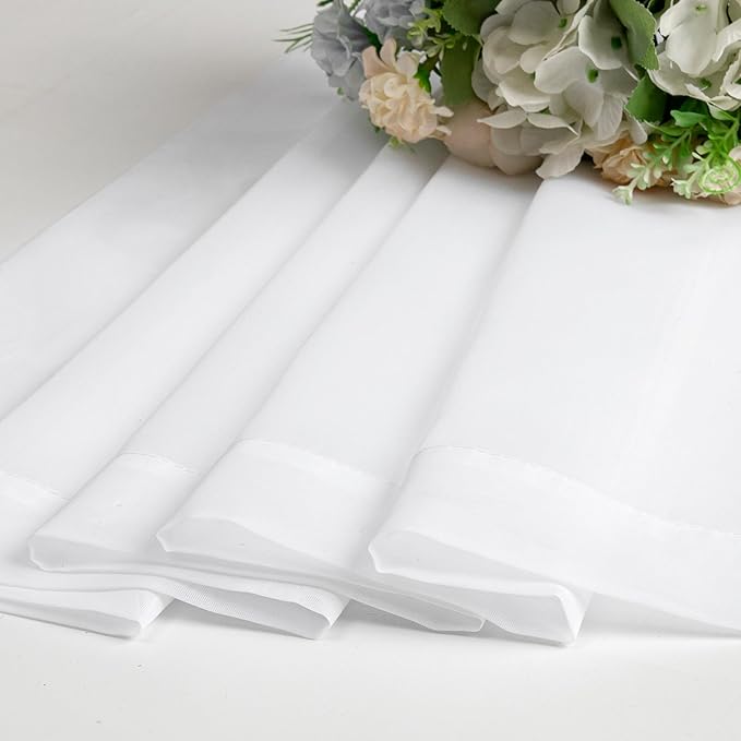 Lecloud White Sheer Curtains 63 Inch Length 2 Panels, Elegant Voile Drapes for Dinning Small Windows, Light Filtering Gauzy Curtain for Living Room Bedroom Bathroom, Dual Rod Pocket, 40" W x 63" L