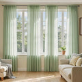 MIULEE Sage Green Sheer Curtains 63 Inches Long, 4 Panels Set, Light Filtering Rod Pocket Voile Drapes Window Treatments, Semi Transparent Airy Fabric for Bedroom and Living Room, 42 x 63 Inches