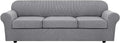 H.VERSAILTEX 4 Piece Stretch Sofa Covers for 3 Cushion Couch Covers for Living Room Furniture Slipcovers (Base Cover Plus 3 Seat Cushion Covers) Upgraded Thicker Jacquard Fabric (XL Sofa, Dove)