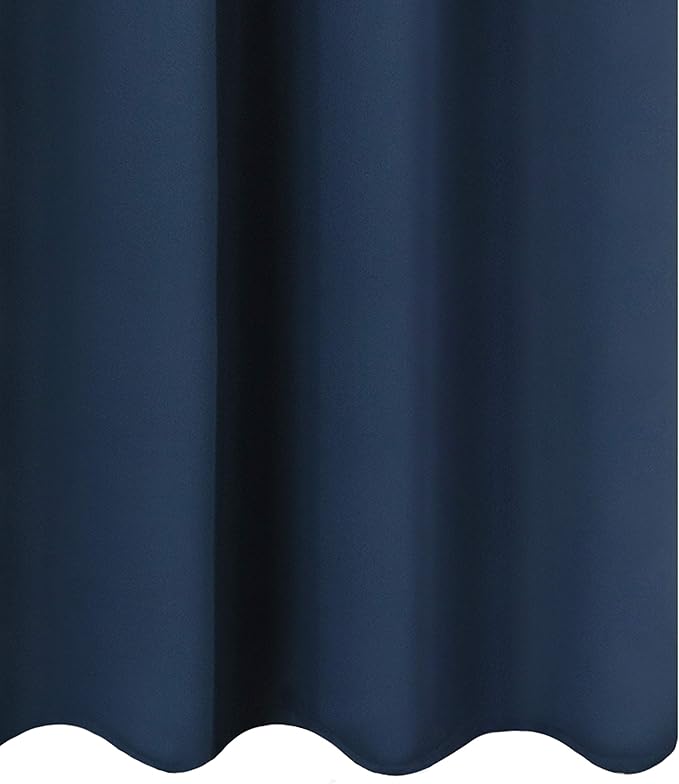 LEMOMO Navy Blue Blackout Curtains 34 x 63 Inch Length/Set of 2 Curtain Panels/Thermal Insulated Room Darkening Blackout Curtains for Bedroom