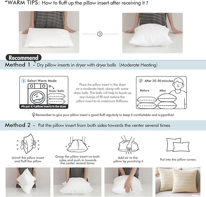 MIULEE Throw Pillow Insert Premium Pillow Stuffer Sham Rectangle for Decorative Cushion Bed Couch Sofa 12x18 Inch