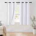 NICETOWN 100% Blackout Window Curtain Panels 54" Length, Set of 2, Snow White, 42 inches Wide, Thermal Insulated Drapes for Kitchen