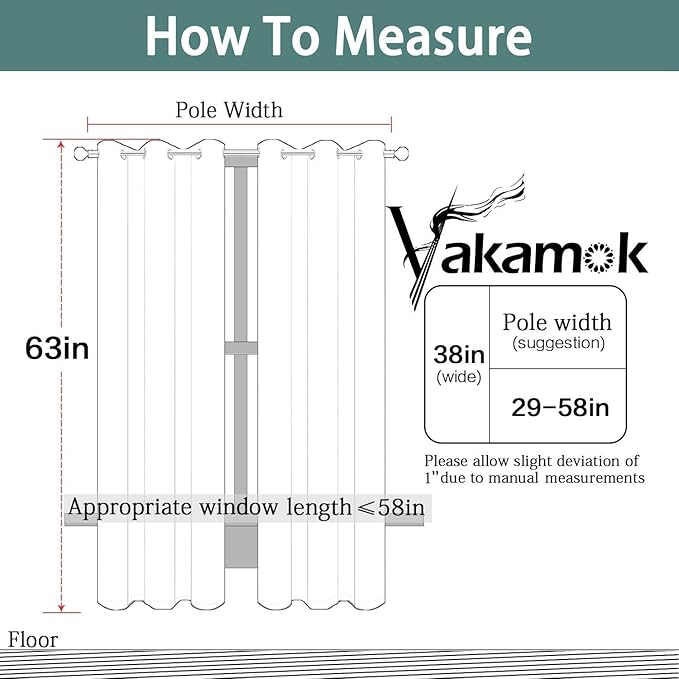 Yakamok Dove Grey Room Darking 63 Inch Length 2 Panel Sets for Livingroom Dining Room Darkening Thermal Insulated Bay Window Hotel Modern Elegant Black Out Sunblock Curtins/Bedroom,38 x 63 Inches