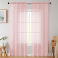 Blush Sheer Curtains for Bedroom Living Room 90 Inches Long 2 Panels Set, Soft Airy Light Filtering Sheer Window Treatments, Modern Rod Pocket Curtains Drapes, Each 42" Wx90 L Inch