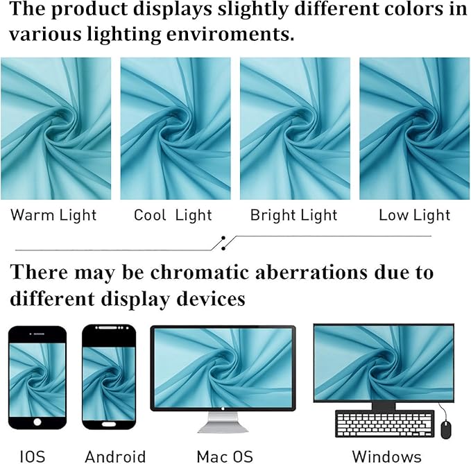 Lecloud Turquoise Sheer Curtains 120 Inches Long 2 Pcs, Light Filtering Rod Pockets Airy Window Curtains for Living Room Decor, Rustic Soft Bedroom Curtain Drapes, Each Panel 59" W x 120" L