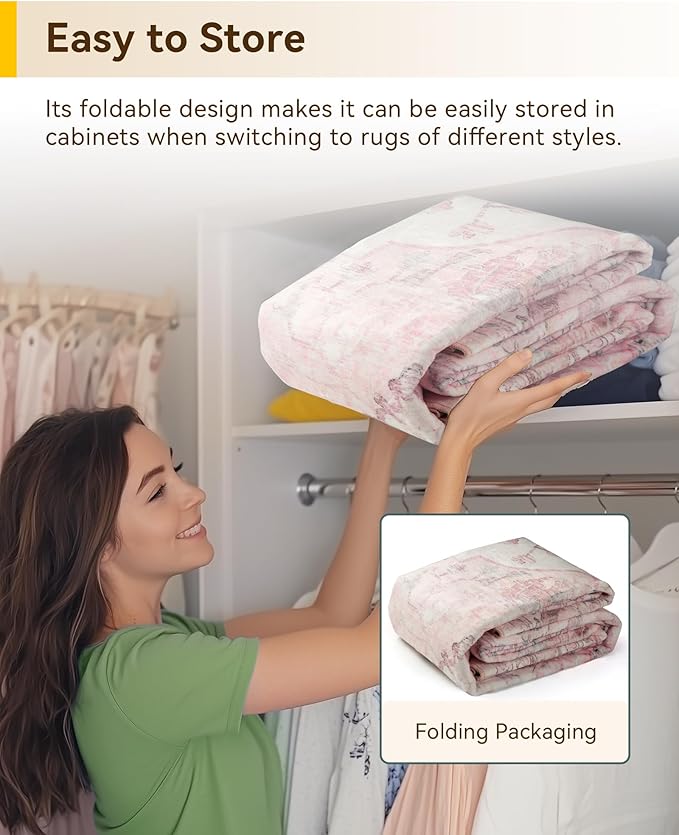 RELEANY Area Rugs 2'x4' Kitchen Rugs Entry Rug Small Rugs for Entryway Kitchen Bathroom Door Mat Indoor Entrance,Washable Non Slip, Pink Greypink Cute