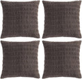 Fancy Homi 4 Packs Boho Dark Brown Decorative Throw Pillow Covers 20x20 Inch for Living Room Couch Bed Sofa, Rustic Modern Farmhouse Home Decor, Soft Plush Corduroy Square Cute Cushion Case 50x50 cm