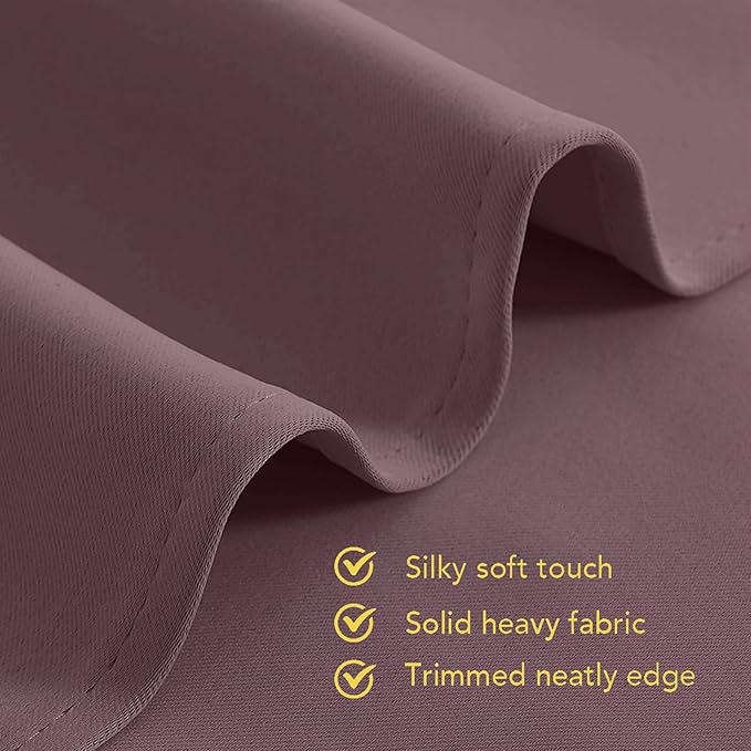NICETOWN Room Darkening Short Curtain Panels for Cafe, Dry Rose, 2 Panels, W34 x L40 -inch, Thermal Insulated Grommet Room Darkening Draperies/Drapes for Window