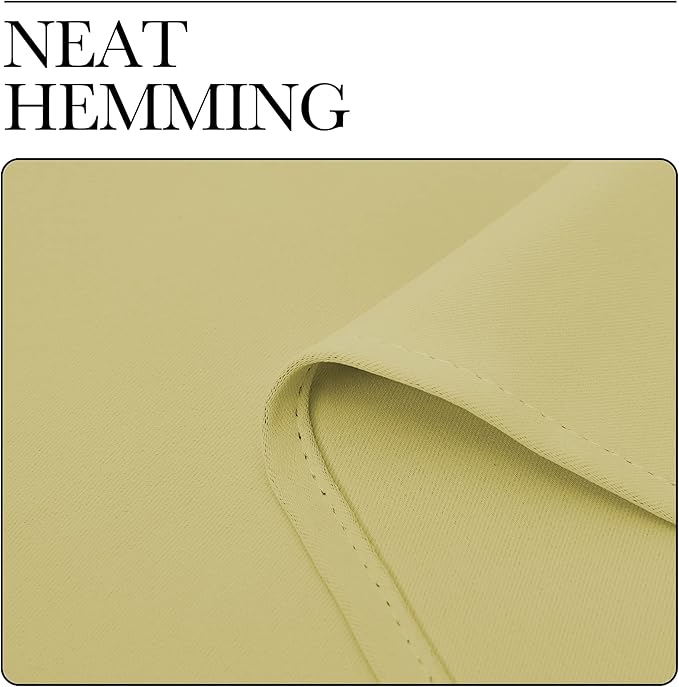 NICETOWN Bedroom Curtains Blackout Drapery Panels, 2 Panels, 70 x 72 inches, Paler Yellow, Three Pass Microfiber Thermal Insulated Solid Ring Top Blackout Window Curtains/Drapes