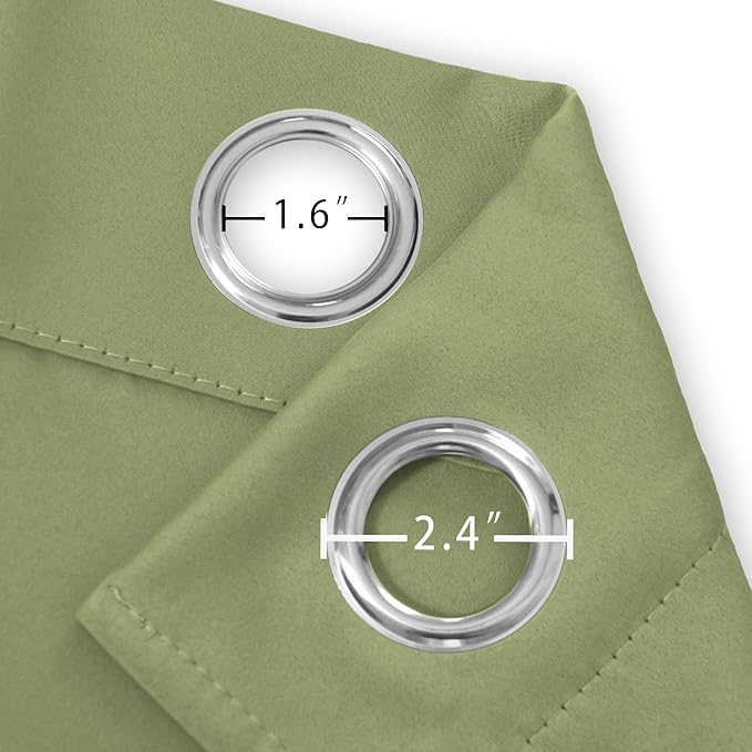 LEMOMO Sage Green Thermal Blackout Curtains/52 x 95 Inch/Set of 2 Panels Room Darkening Curtains for Bedroom