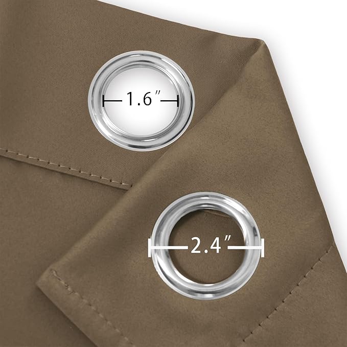 LEMOMO Brown Thermal Blackout Curtains/52 x 72 Inch/Set of 2 Panels Room Darkening Curtains for Bedroom
