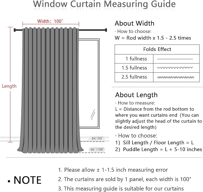 MYSKY HOME Natural Linen Curtains for Bedroom Living Room, Semi Sheer Curtains & Drapes 84 inches Length Farmhouse Country Style Back Tab Draperies for Sliding Glass Door, 100" Wide, 1 Panel