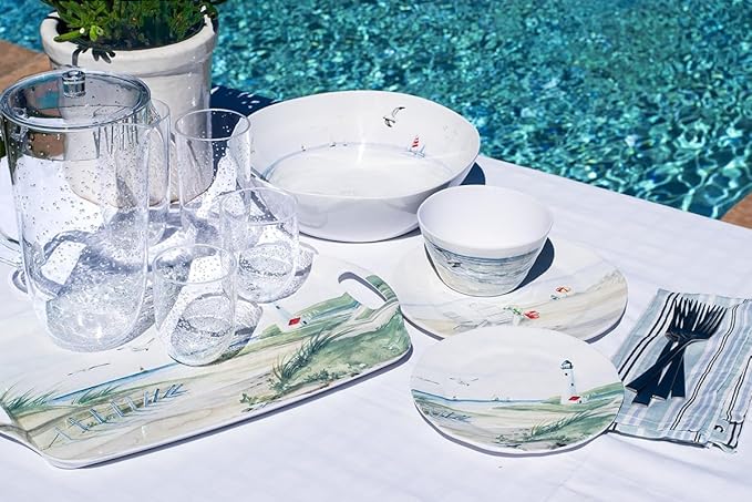 By the Shore Set of 6 Melamine Salad Plates, 8.5"