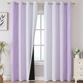 Estelar Textiler Lilac and Greyish White Ombre Blackout Curtains 102 Inches Long 2 Panels Set, Thermal Insulated Drapes for Bedroom,Full Light Blocking Grommet Curtains for Living Room,52Wx102L