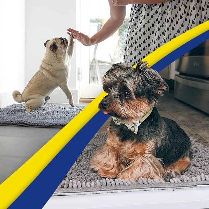 Muddy Mat® | Super Absorbent Door Mat Indoor, Microfiber Quick Dry Chenille Entryway Rug, Non-Slip Front Door Mat, Indoor Mats for Entryway, Machine Washable Pet Rug, Grey XXL 60"X48"