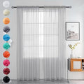 youleyar Solid Sheer Rod Pocket Curtain Voile Draperies 2 Panels White Beige Black Grey Ivory 52 Inch Width 90 Inch Long 1 Pair for Kitchen Bedroom Children Living Room Yard (Silver Grey,52Wｘ90L)