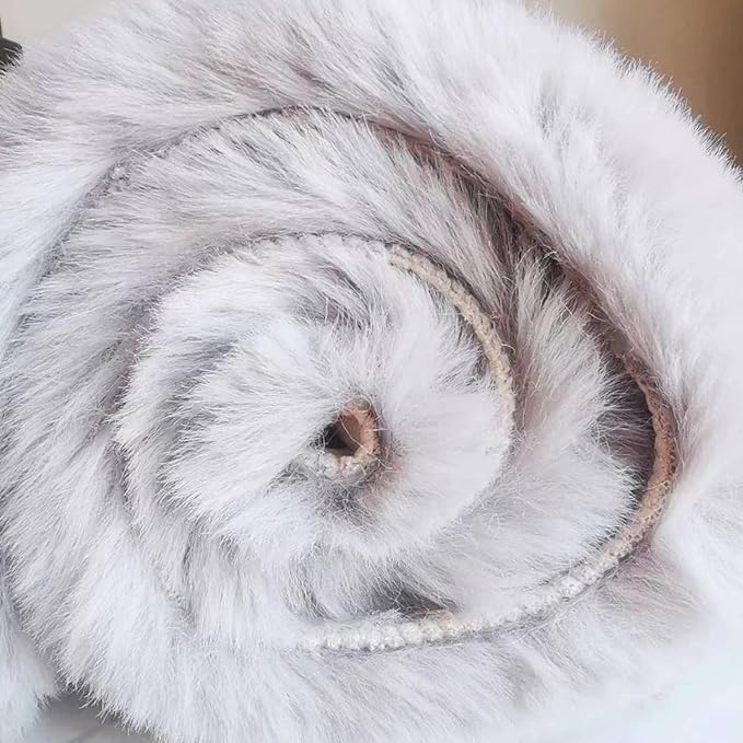 Ghouse Soft Faux Sheepskin Fur Rug Runner Rug 2x6 Grey Fluffy Bedside Plush Shag Nursery Carpet Area Rugs for Living Room Bedroom Playing Room Decor