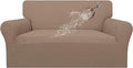 Easy-Going 100% Waterproof Loveseat Couch Cover, Dual Waterproof Sofa Cover, Stretch Jacquard Sofa Slipcover, Leakproof Furniture Protector for Kids, Pets, Dog and Cat(Loveseat, Camel)