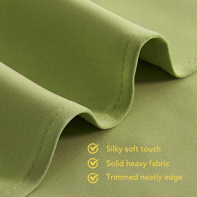 NICETOWN Blackout Curtains & Drapes for Bedroom, Fresh Green, W34 x L48, Set of 2, Triple Weave Grommet Top Thermal Insulated Light Blocking Panels for Bathroom/Living Room