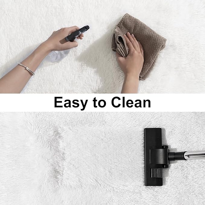Ultra Soft Runner Rugs for Bedroom Hallways with Upgraded Non-Slip Rubber Backing & Thick Memory Sponge, 2x4 Feet Fluffy Shag Throw Area Rug for Bedside Dorm Cream