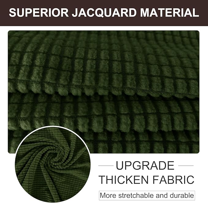 U-NICE HOME Oversized Stretch Loveseat Couch Cover Sofa Covers Washable Sofa Slipcover Furniture Protector for 2 Cushion Couch Sofa Pet Friendly, Bronze Green