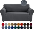 Joccun Stretch Loveseat Couch Cover Slipcover, 1-Piece Sofa Cover for 2 Cushion Couch Spandex Jacquard Washable Furniture Protector Cover for Living Room,Kids,Pets（Loveseat,Gray）