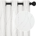 Deconovo Room Darkening Curtains, 38 x 90 Inch Drape for Sliding Door with Wave Dots Silver Print, Soundproof Thermal Insulated Curtain for Bedroom Living Room, Set of 2, Machine Washable, Pure White