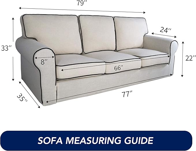 PureFit Super Stretch Sofa Slipcover – Spandex Non Slip Soft Couch Sofa Cover, Washable Furniture Protector with Non Skid Foam and Elastic Bottom for Kids, Pets （Sofa, Tan）
