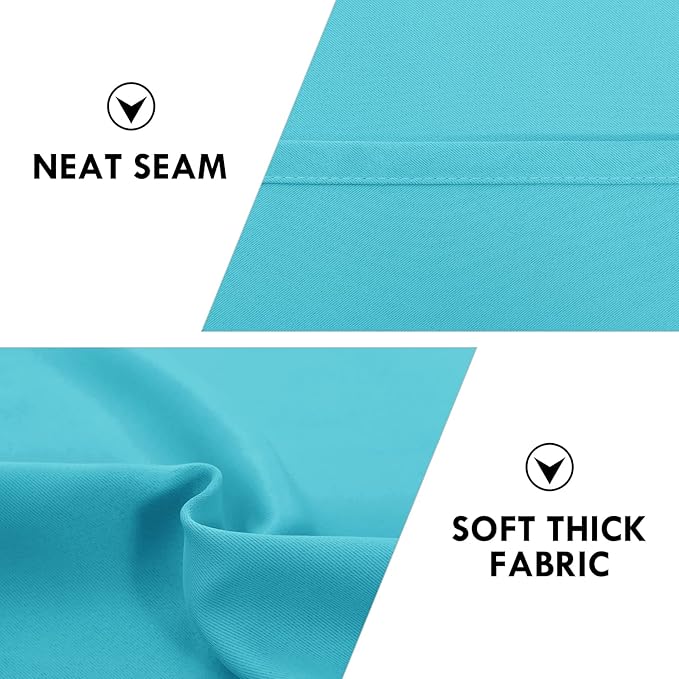 DWCN Blackout Curtains for Bedroom – Rod Pocket Thermal Insulated Noise Reducing Noise Reducing Drapes for Living Room, W 60 x L 63 Inch, 2 Panels, Turquoise