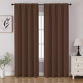 CUCRAF Brown Blackout Curtains 108 inch Length 2 Panels Set, Rod Pocket Room Darkening Drapes for Bedroom Living Room, Insulated Thermal Light Blocking Window Curtain (W52 x L108 Inch)