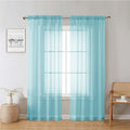 Lecloud Aqua Sheer Curtains for Living Room 78 Inches Long 2 Pcs, Dual Rod Pockets Light Filtering Airy Home Decor Window Curtains for Bedroom, Solid Color Voile Drapes, Each Panel 42" W x 78" L