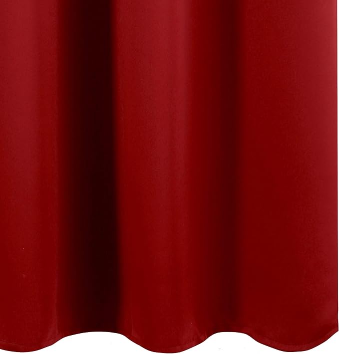LEMOMO Red Curtains 52 x 84 Inch Long/Blackout Curtains Set of 2 Panels/Room Darkening Thermal Insulated Bedroom Curtains Drape