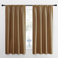 NICETOWN Kitchen Curtains, Short Blackout Drapes, Gold Brown, 34" Wide by 54" Long, 2 PCs, Thermal Insulated Blackout Curtain Panels for Kids Room, Play Room