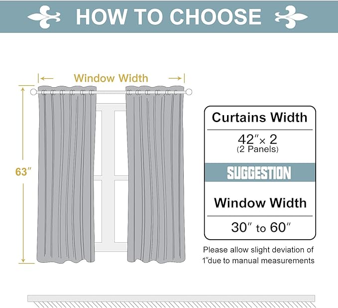 ChrisDowa Grommet Blackout Curtains for Bedroom and Living Room - 2 Panels Set Thermal Insulated Room Darkening Curtains (Navy Blue, 42W x 63L)