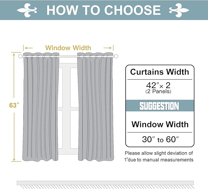 ChrisDowa Grommet Blackout Curtains for Bedroom and Living Room - 2 Panels Set Thermal Insulated Room Darkening Curtains (Brown, 42W x 63L)