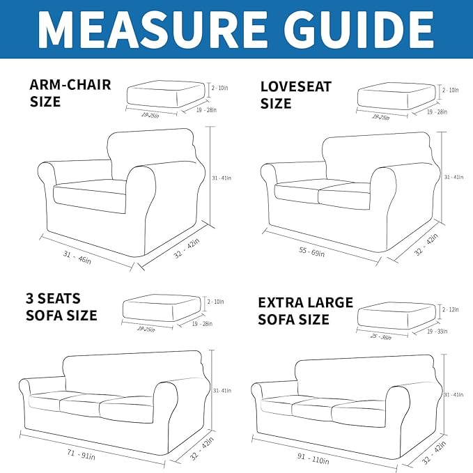 XINEAGE 2026 New 4 Pieces Couch Covers for 3 Cushion Couch Super Stretch Thick Soft Sofa Cover Anti Slip Sofa Slipcover Dogs Cats Furniture Protector (Wine Red, 71"-91")