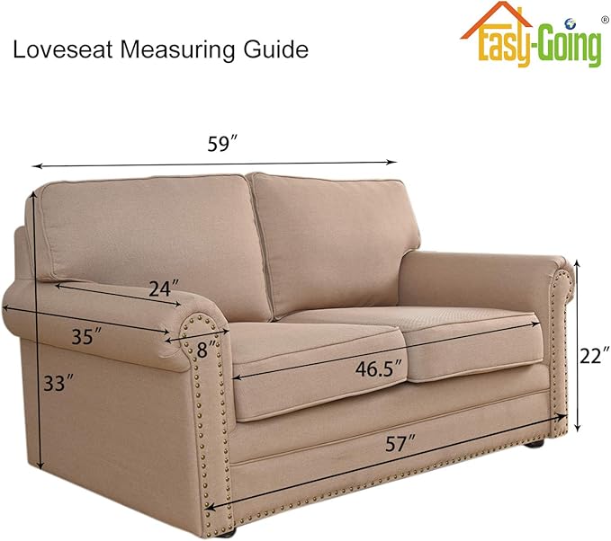 Easy-Going Stretch Loveseat Slipcover 1-Piece Sofa Cover Furniture Protector Couch Soft with Elastic Bottom for Kids Polyester Spandex Jacquard Fabric Small Checks (Loveseat, Peacock Blue)