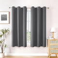ChrisDowa Small Window Curtains 40 inches Long for Bedroom - Grommet Short Thermal Insulated Room Darkening Curtains for Kitchen (2 Panels, Grey, 29 x 40 Inch)