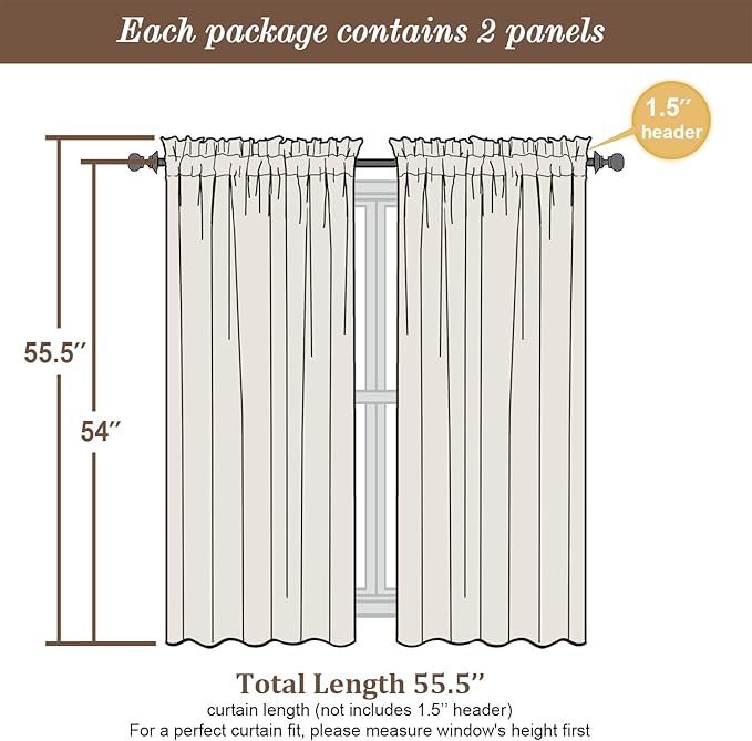 Chyhomenyc Hunter Green Sheer Curtains 54 Inch Long 2 Panels Set, Short Voile Rod Pocket Drapes for Dinning Small Windows Bathroom Living Room Bedroom, Each 42Wx54L in, 2PCS