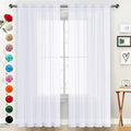 SpaceDresser Sheer Voile Window Treatment Rod Pocket Curtain Panels for Kitchen Bedroom Living Room Drapes Sunlight Filtering Privacy Semi Home Decor Assorted Colors Sizes (Optical White, 52 W x 72 L)