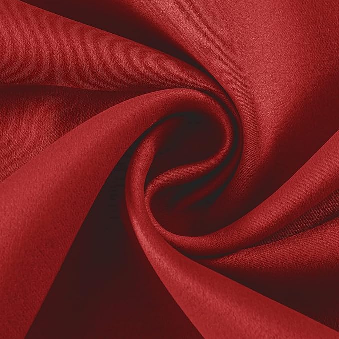 Joydeco Blackout Curtains 54 Inch Length 2 Panels Set, Thermal Insulated Long Curtains& Drapes 2 Burg, Room Darkening Grommet Drapes for Living Room Bedroom Window (W52 x L54 Inch, Red)