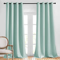 NICETOWN Room Darkening Curtains for Bedroom, Window Treatment Thermal Insulated Solid Grommet Window Treatments Sound Reducing for Living Room, Aqua Blue, Set of 2, W52 x L90