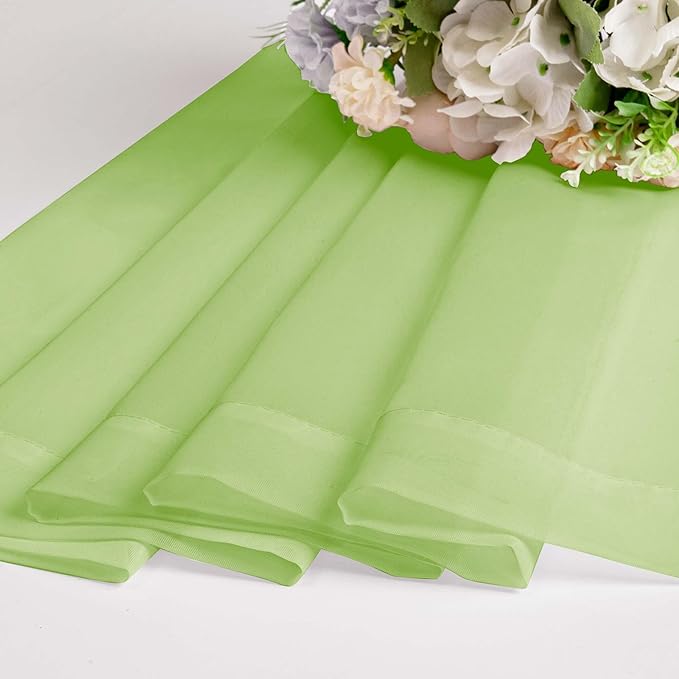 OWENIE Lime Sheer Curtains 84 Inches Long for 2 Panels Set, Solid Light Filtering Voile Sheer Curtains for Living Room Bedroom, Modern Rod Pocket Lime Curtain, 2 Pcs Total 84 Width 84 Long