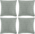 Fancy Homi 4 Packs Grey Blue Decorative Throw Pillow Covers 22x22 Inch for Living Room Couch Bed Sofa, Rustic Farmhouse Boho Home Decor, Soft Striped Corduroy Square Cushion Case 55x55 cm