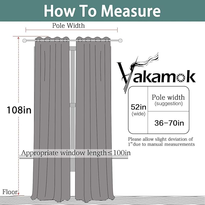 Yakamok Blackout Curtains Room Darkening Thermal Insulated Window Panels,Solid Grommet Top Drapes for Bedroom(52x108 Inch, Sage Green, 2 Panels)