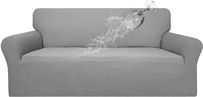 Easy-Going 100% Waterproof Couch Cover, Dual Waterproof Sofa Cover, Stretch Jacquard Sofa Slipcover, Leakproof Furniture Protector for Kids, Pets, Dog and Cat (Oversized Sofa, Light Gray)