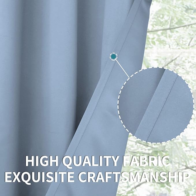BGment Blackout Curtains for Living Room - Grommet Thermal Insulated Room Darkening Curtains for Bedroom, 2 Panels of 42 x 84 Inch, Spa Blue