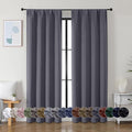 Simplebrand Ava Grey Blackout Curtains for Bedroom 72 Inch Length 2 Panels Set, Privacy Thermal Insulated Rod Pocket Window Curtains for Patio French Door, W40 x L72 Inch