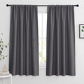 RYB HOME Extra Wide Blackout Curtains for Bedroom Living Room 63 inches Long, Thermal Insulated Privacy Drapes for Nursery Home Theater Dining Room, Width 70 by Length 63, Grey, 2 Panels