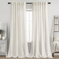 Nanspring Cream Linen Curtains 93 Inches Long 2 Panels Back Tab Rod Pocket Modern Farmhouse Linen Light Filtering Curtains Semi Sheer Curtain Drapes for Living Room Bedroom Dining Room 52x93